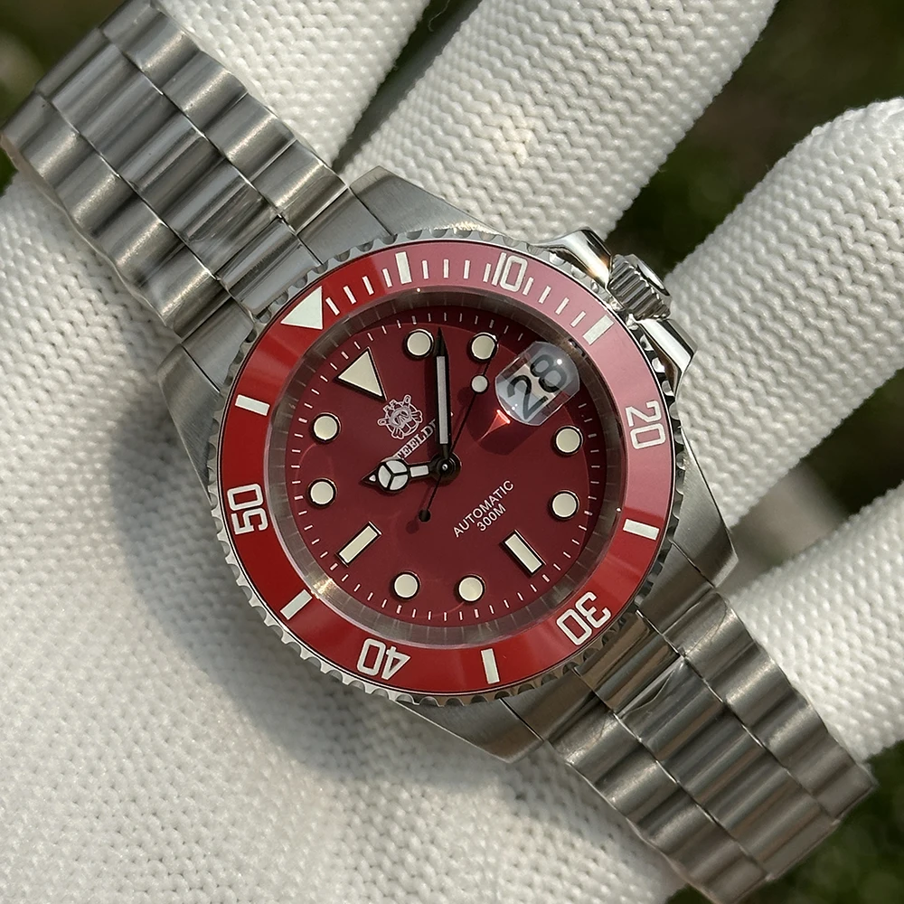 STEELDIVE Men Diver Watch 40.5mm Automatic Mechanical Wristwatch 30Bar Waterproof BGW-9 Luminous Sapphire NH35 Ceramic Bezel