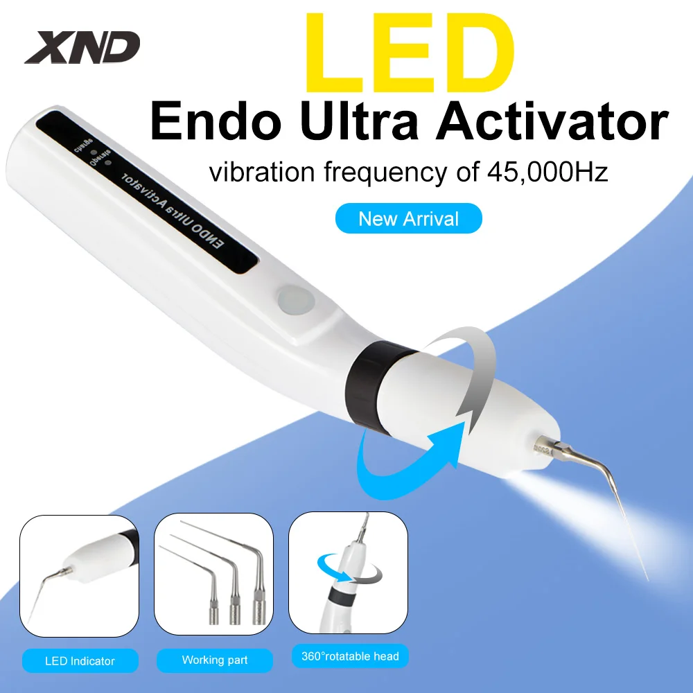 XND Electric Dental Wireless Ultrasonic Endo Activator with LED Light Activator Ultrasonic Irrigator Endodontium Root canal Tool