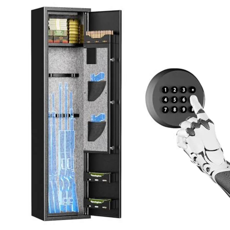 3-5 Rifle Gun Safe Quick Access Large Gun Safe for Rifles and pistols with Keyboard Lock Electronic Locking Gun Cabinet Rifle S