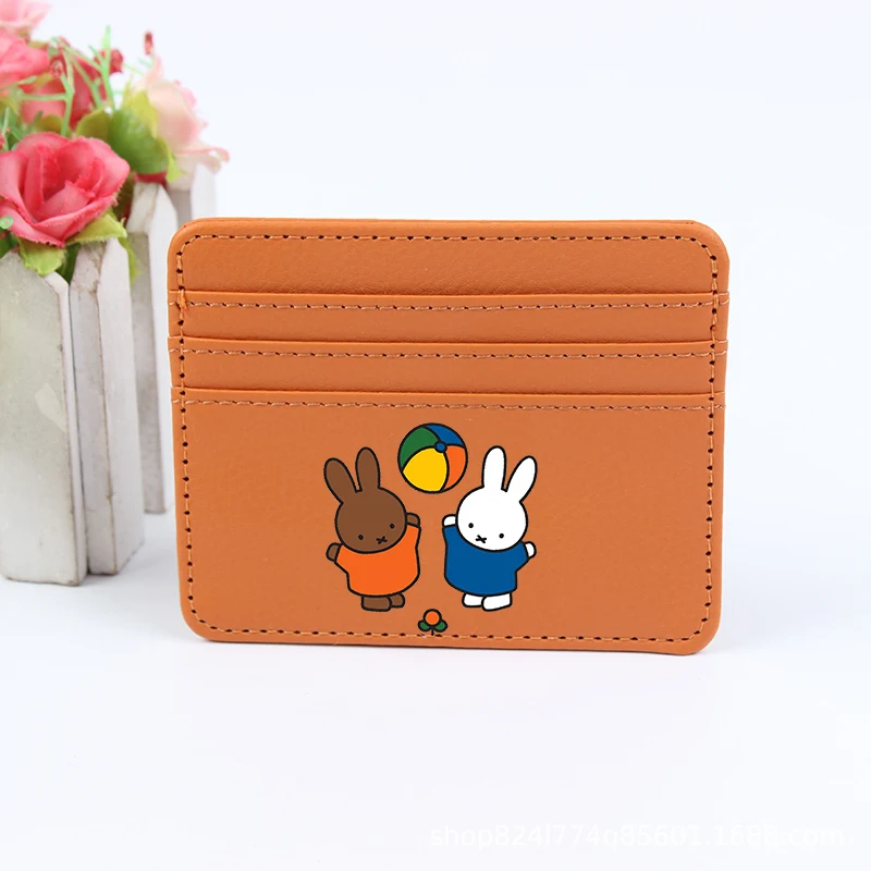 Miffys Rabbit Coin Purse Girl Anime Kawaii Credit Card Holder Passport PU Wallet ID Card Cover Case Bag Men Woman Birthday Gift