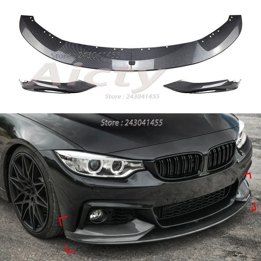 

For BMW 4 Series F32 F33 M-Tech 2014-2020 Car Front Bumper Splitter Lip BodyKit Protector Guard Exterior Tuning Car Accessories