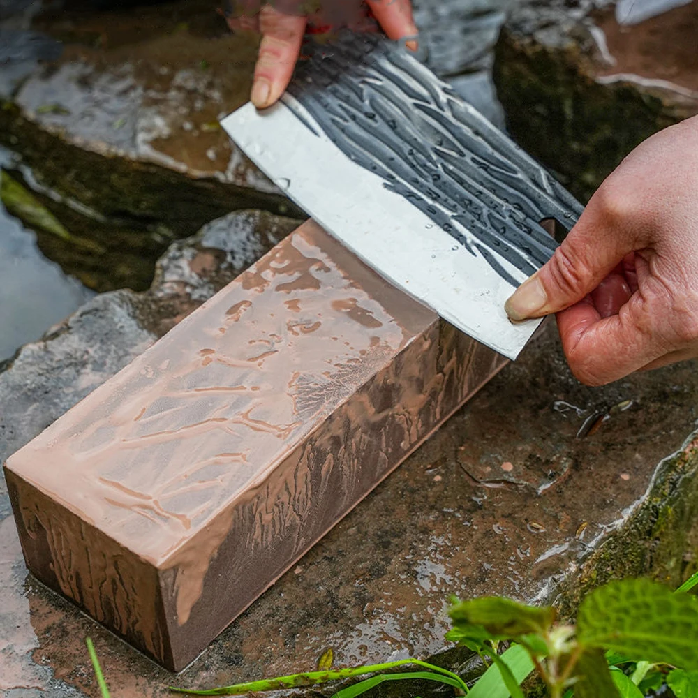 Natural Red Whetstone 1200-Grit Sharpening Stone for Kitchen