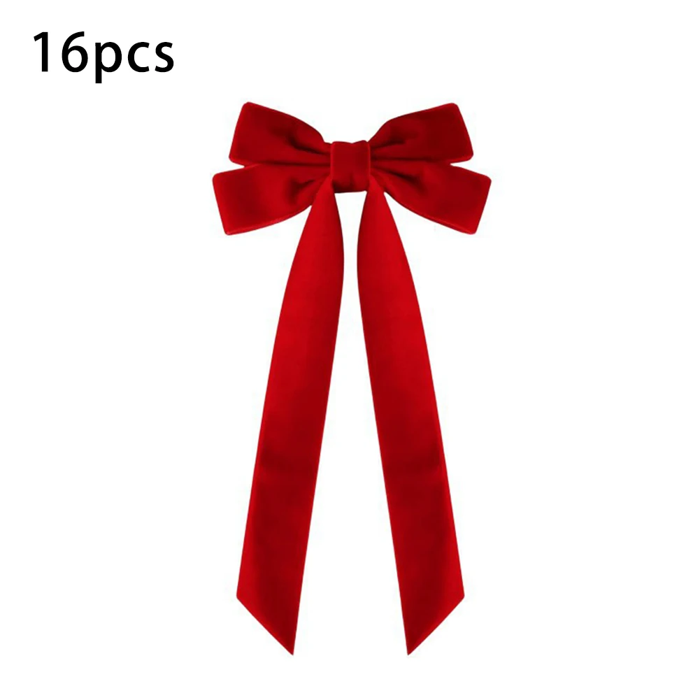 

16Pcs Burgundy Velvet Ribbon Bows Velvet Ribbon Bows 5x10inches Christmas,weddings,holiday For Elegant Christmas DIY Decorations