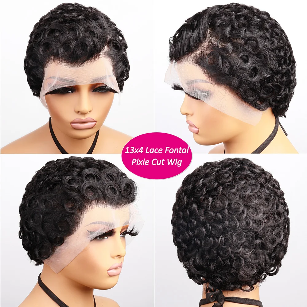 Body Wave 13x4 HD Lace Front Human Hair Wig Pixie Cut Glueless Wigs For Women 100% Human Hair Wigs Pre Plucked Lace Wig image 5