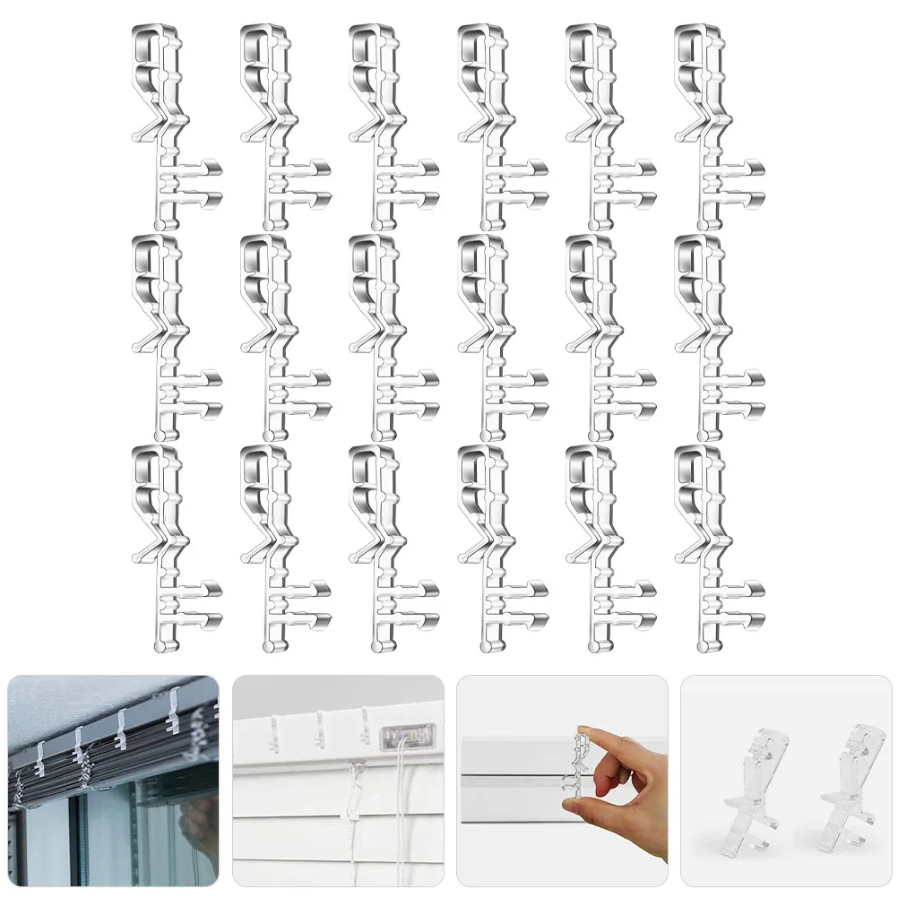 

18Pcs Wear-Resistant Hidden Valance Clips Clear Blind Retainer Holders for Window Blinds Curtains Replacement Parts Modern