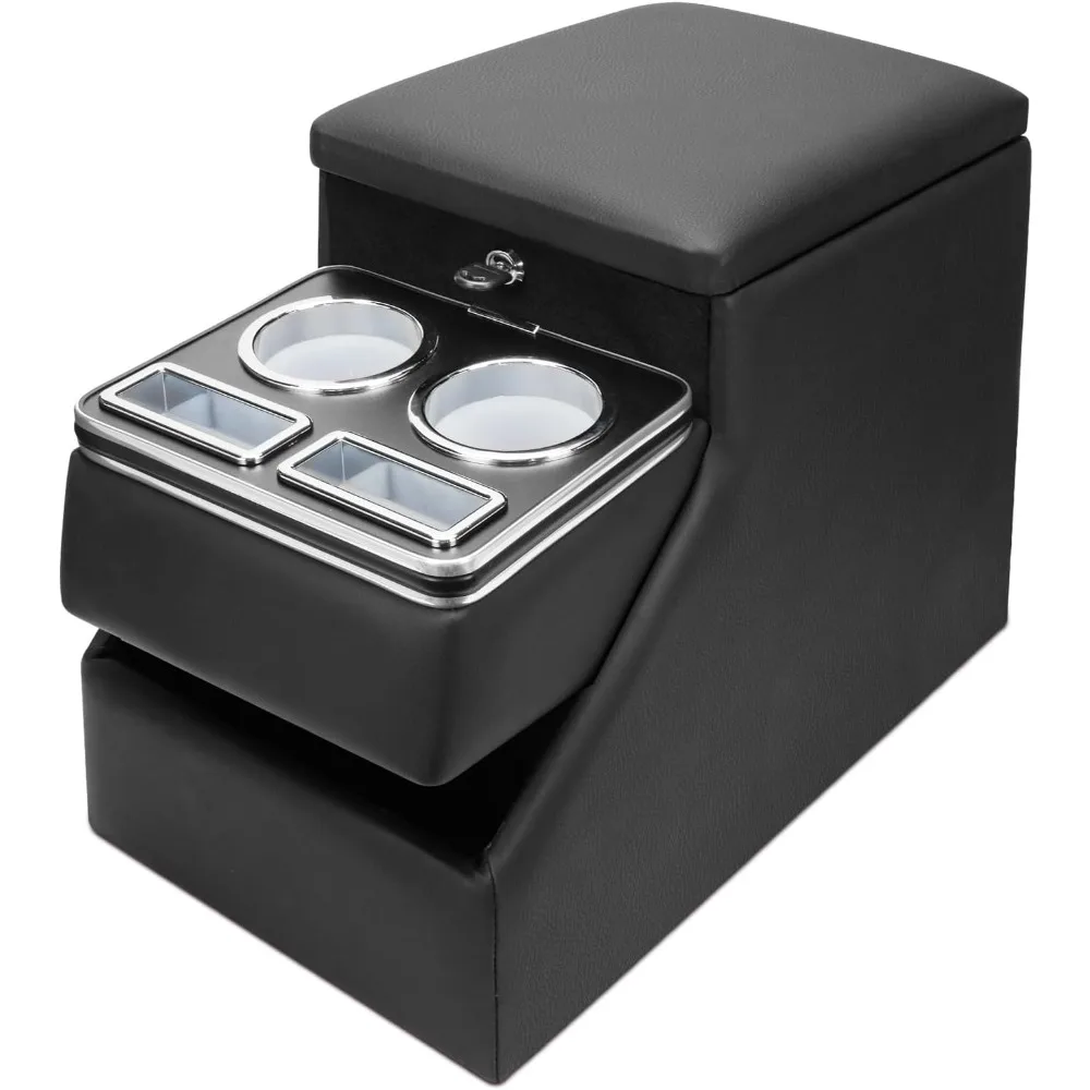 

Minivan and SUV Center Console Organizer with Floor Storage and Locking Feature