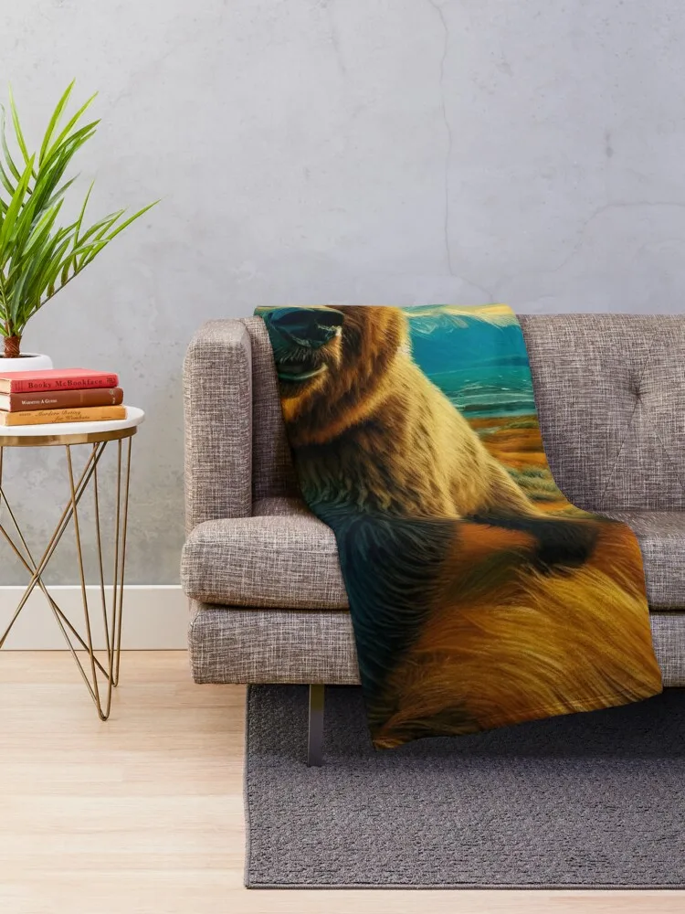 Grizzly Art #31 Grizzly Lovers Throw Blanket Softest Beautifuls funny gift Blankets