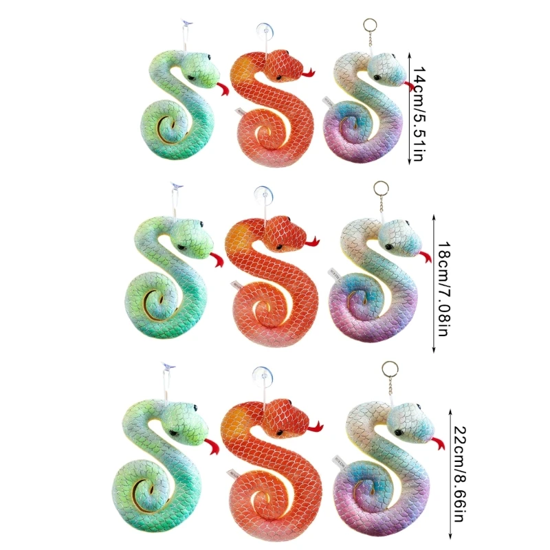 Fashionable Snake Hanging Ornament Charm Accessory with Vibranting Color and Gold Accent Sturdy PP Cotton Materials