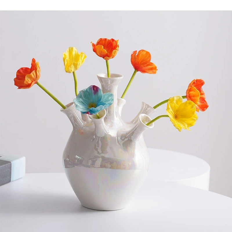 gradual-color-heart-decorative-ceramic-vase-desk-decoration-flowers-pots-imitation-porous-flower-arrangement-floral-vases