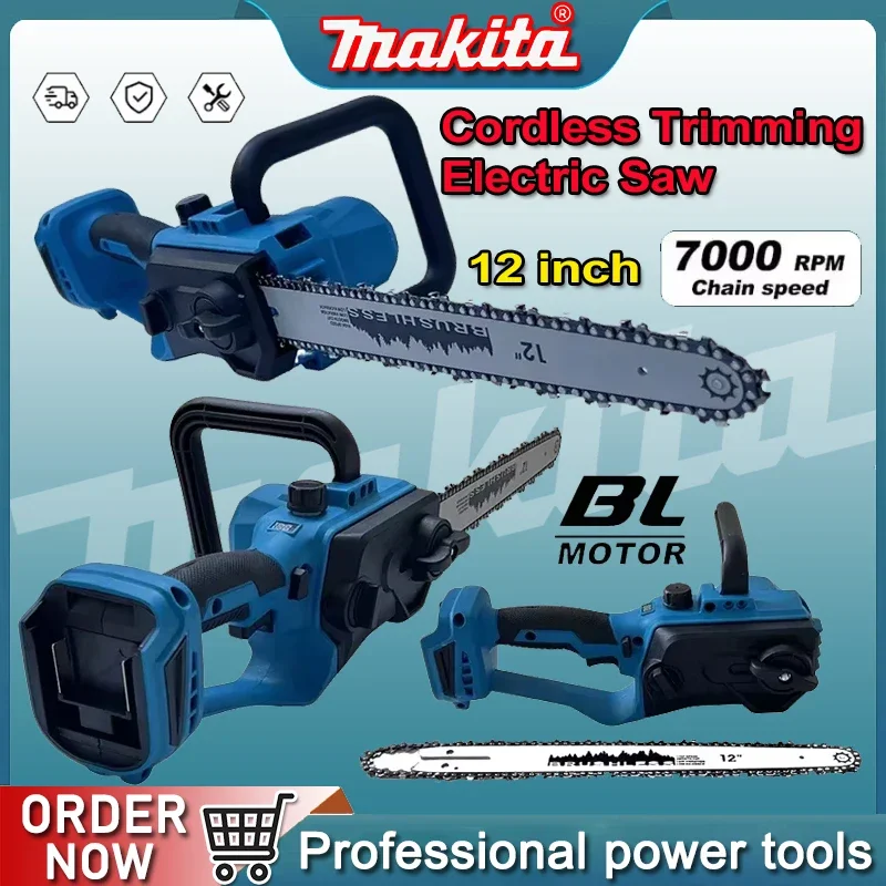 

Makita 12IN GardenTrimming Electric Chain Saw Cordless Wood Cutting Electric Saw Cordless Pruning Chain Saws For 18 Battery