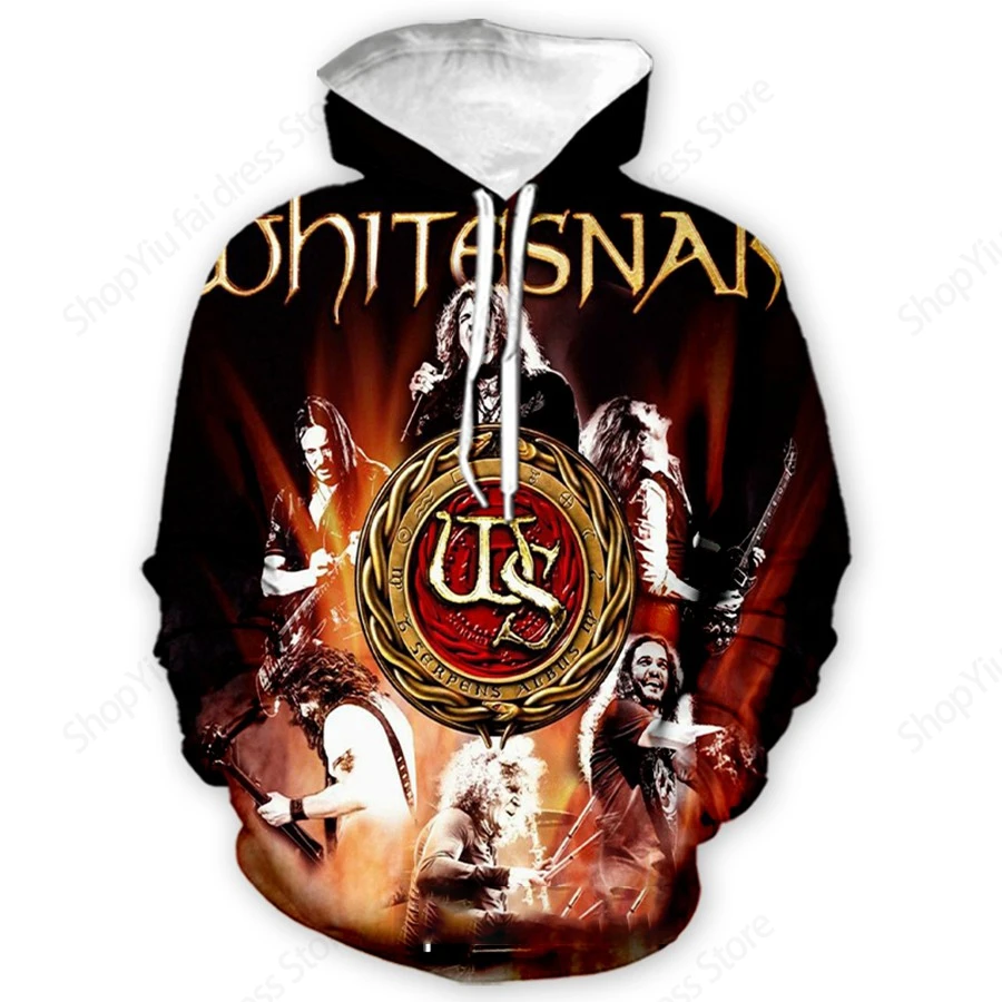 Whitesnake Band 3d Print Hoodie Men Women Fashion Rock Band Hoodies Hip Hop Metal Sweatshirt Boy Coat Women Sweats Tracksuit Boy