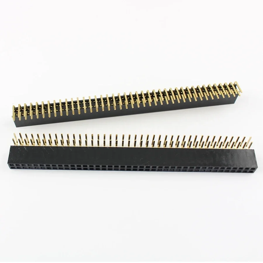 

50pcs Pitch 2.54mm 2x40 Pin Right Angle Double Row Female Header Strip