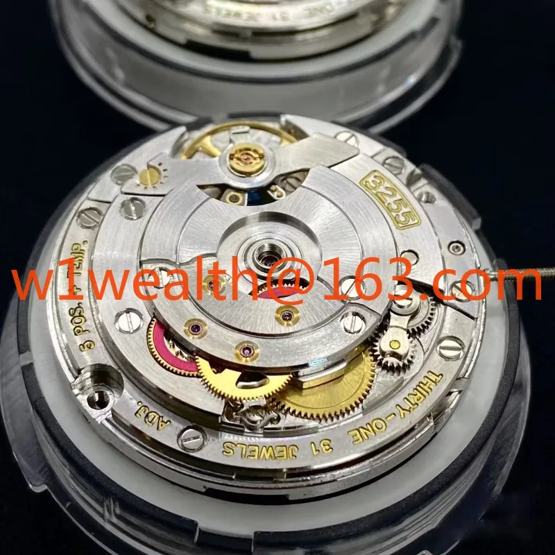 Hochwertiges 3255-Uhrwerk mit Doppelkalender, 36 mm DD-Uhr, 31 saphirblaues Balance-Uhrwerk