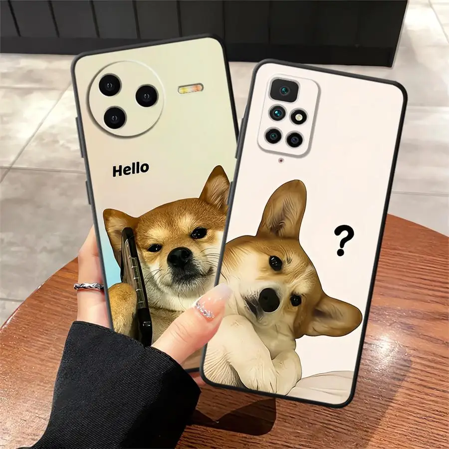 Custodia per Xiaomi Redmi A1 A2 Plus 13C 14C 10 9 A3 A5 A4 12C K40 K80 Pro Nero Custodia morbida per telefono Cute Dog