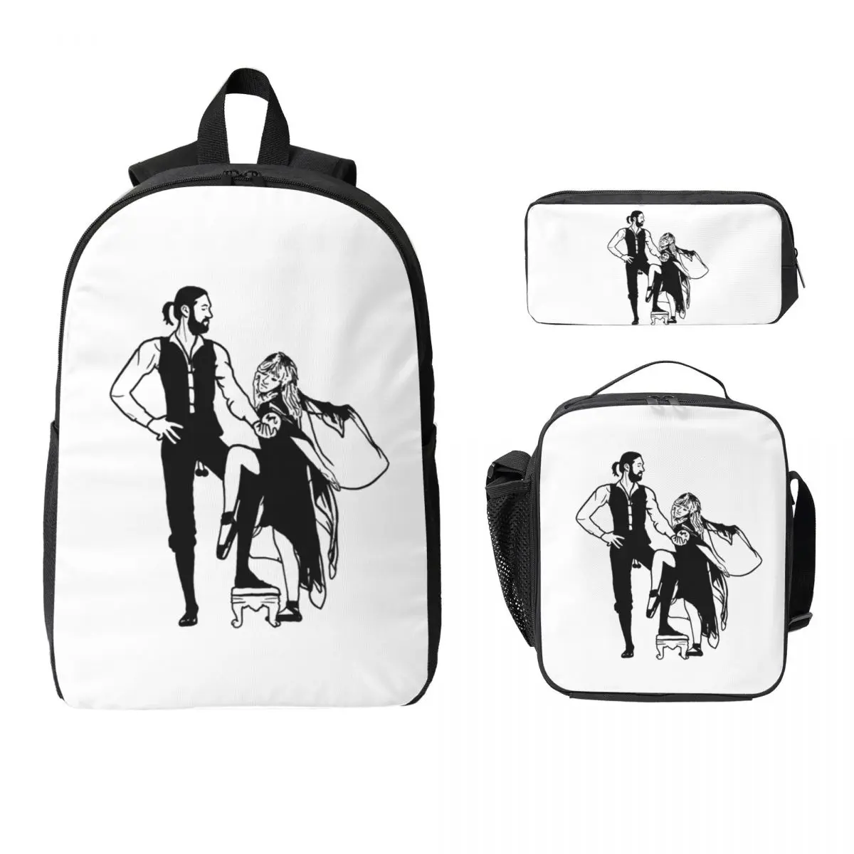 

Classic Fleetwood Mac Rumours Logo Backpack BookBag School Bag Laptop Shoulder Bags 3ps Insulated Lunch Bag Pencil Case