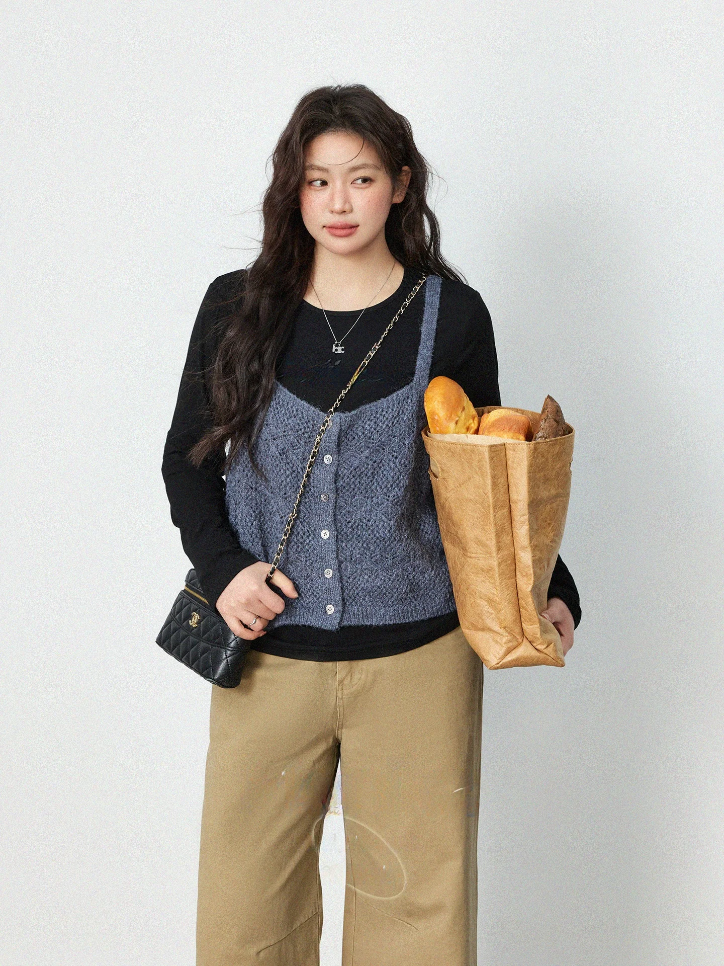 

plus Size Women's Korean Sle Color Loose Strap Vest Tank Top Spring New Sle Layering Fat MM Match All over Trendy Top