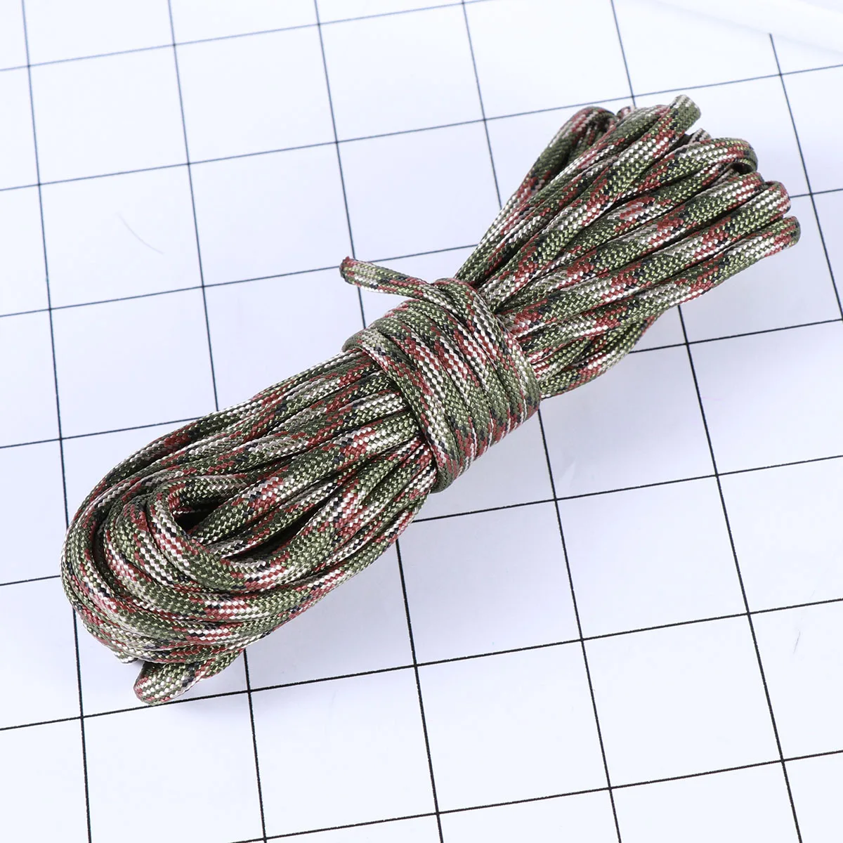

7 Meters Paracord 550 Strength 7 Core Braided Nylon Rope Camouflage Uv Resistant Survival Cord For Camping Hiking Keychains