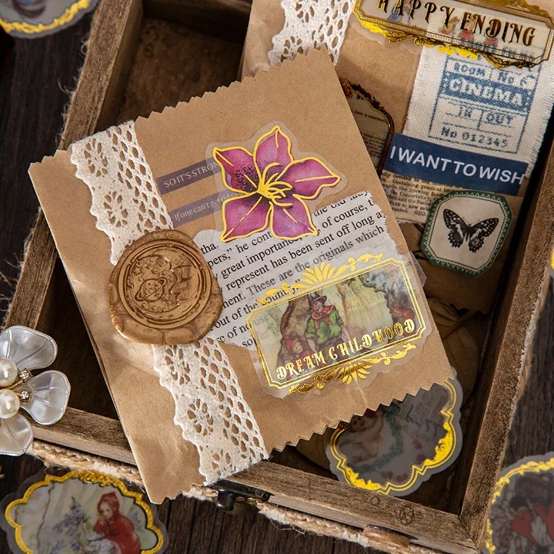 30 قطعة ملصقات الذهب البرنز الطفولة حساب اليد سكرابوكينغ المواد الديكور الحافة الذهبية ديكو 12*7 سنتيمتر