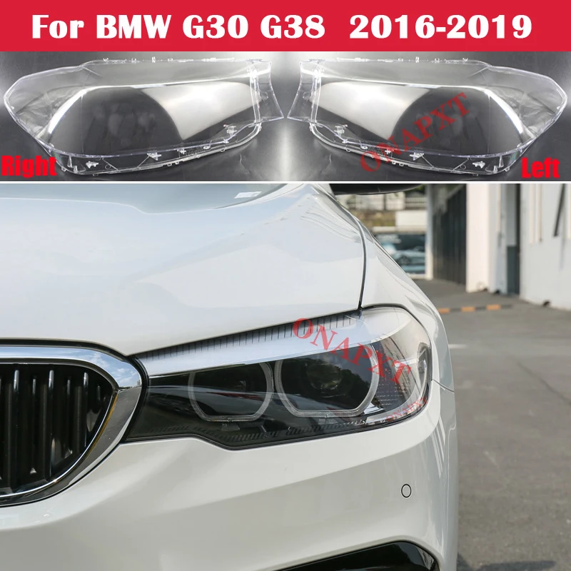 

Car Front Headlamp Caps For BMW 5 Series G30 G38 525i 530i 540i 2016-2019 Glass Headlight Cover Auto Lampshade Lamp Lens Shell