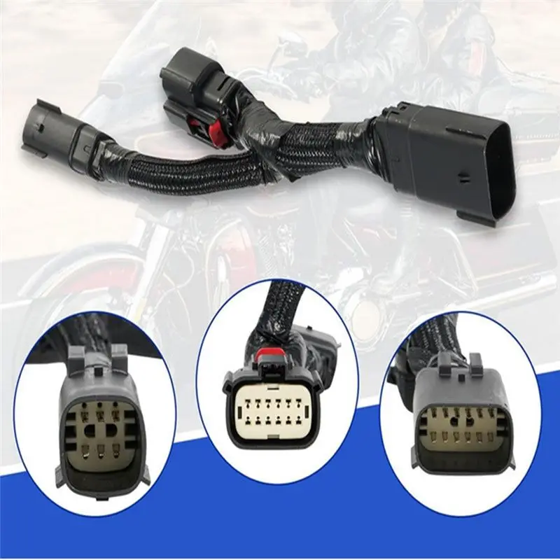 قطع الاتصال السريع 12-Pin إلى 6-Pin Wiring Harness Tour Pack Light لـ Davidson CVO، Road Glide، 67801128 67801129