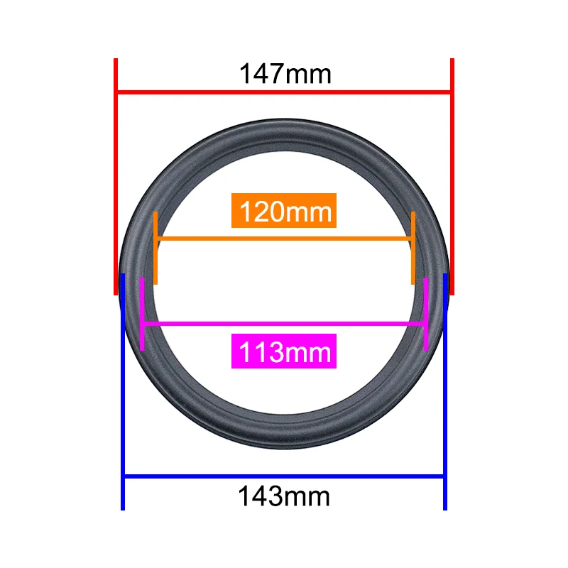 GHXAMP 6.5 Inch Car 147mm 113mm Soft Rubber Surround Edge Horn Auto Side Repair 2PCS