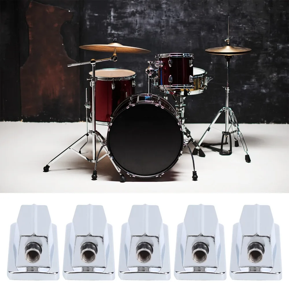 5pcs ​Rectangular ​Snare Drum Lug​ ​Single End ​Chrome Plated Finish​ ​Tom Drum Lugs​ Metal ​Silver ​Pearl Drum Lugs​
