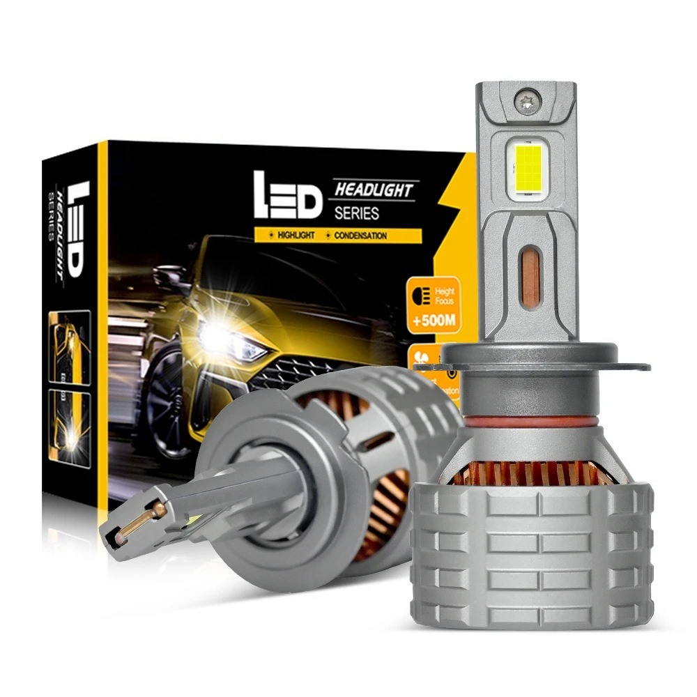 

200 Вт Двойная медная трубка Светодиодные автомобильные фары H4 H7 H11 9005 Высокая мощность Супер яркие 20000LM Большой чип Светодиодные фары Автомобильные аксессуары