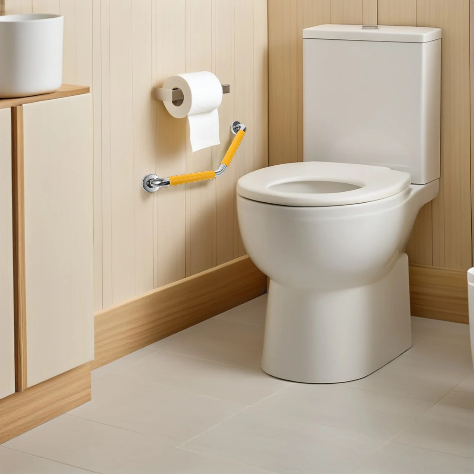 

Bent 28Cm Stainless Steel Anti- Bar for Bathtub Toilet Safety Handrail for Seniors Wall-Mounted Slip-Resistant Support