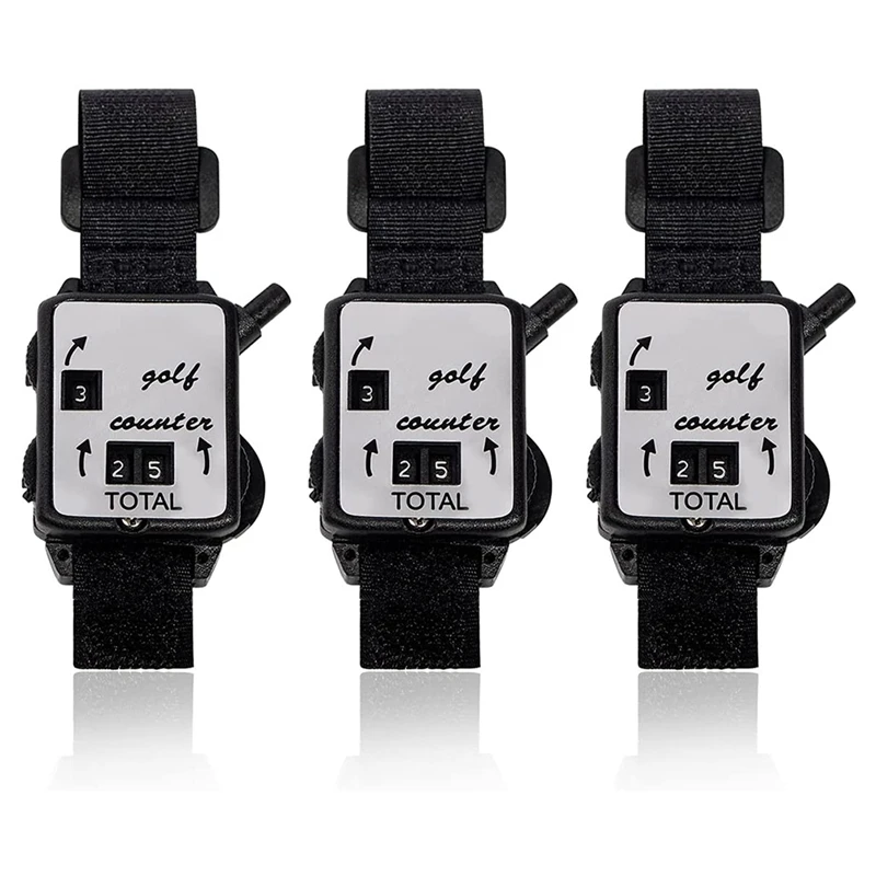 3 Pcs Golf Score Counter, Mini Golf Stroke Counter Watch With One Touch Reset Golf Count Scorer Scoring Keeper