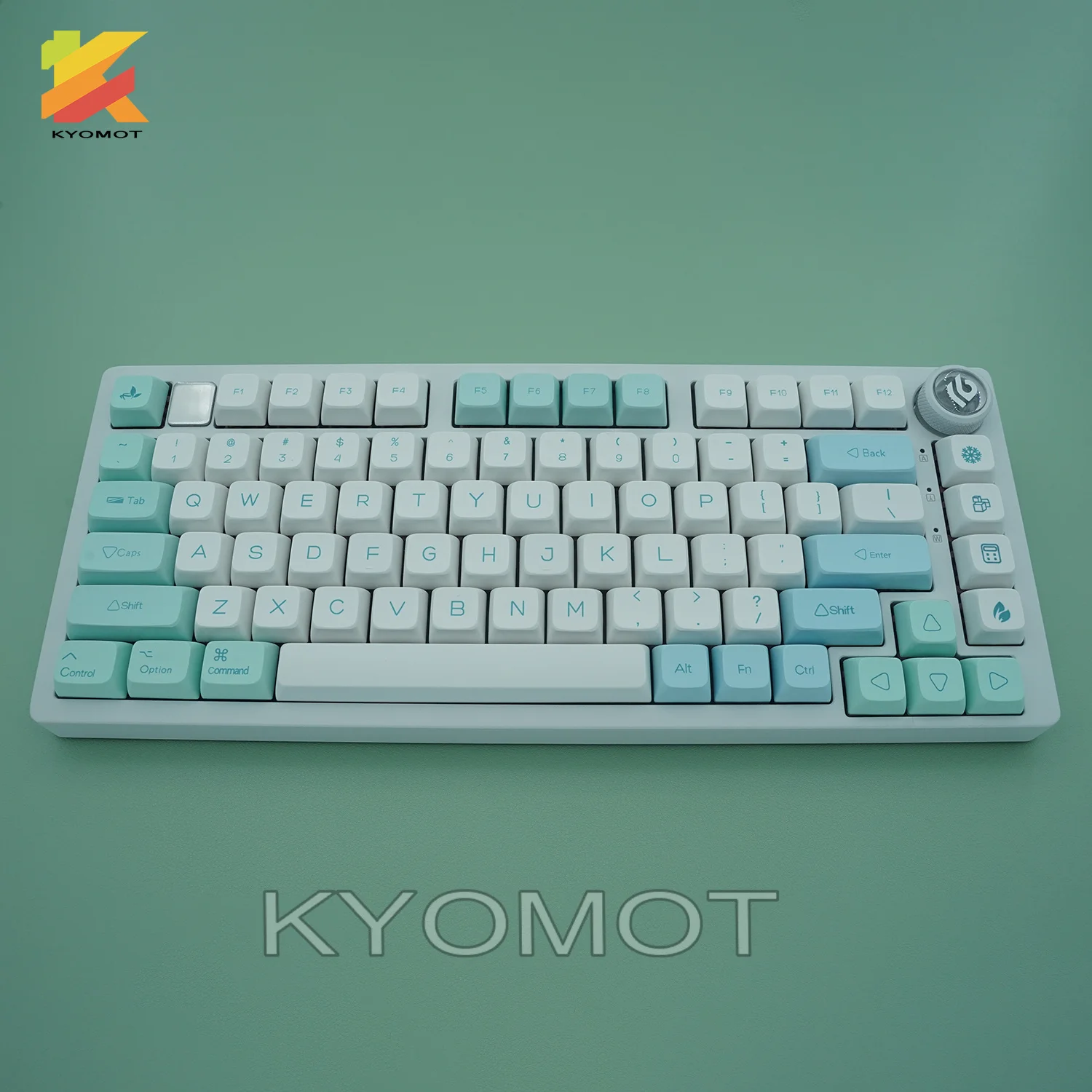 KYOMOT 132 Keys Ice Crystals Mint Keycap PBT Sub Dye XDA Profile Cyan Blue Keycaps for MX switch Shaft Mechanical Keyboard Caps