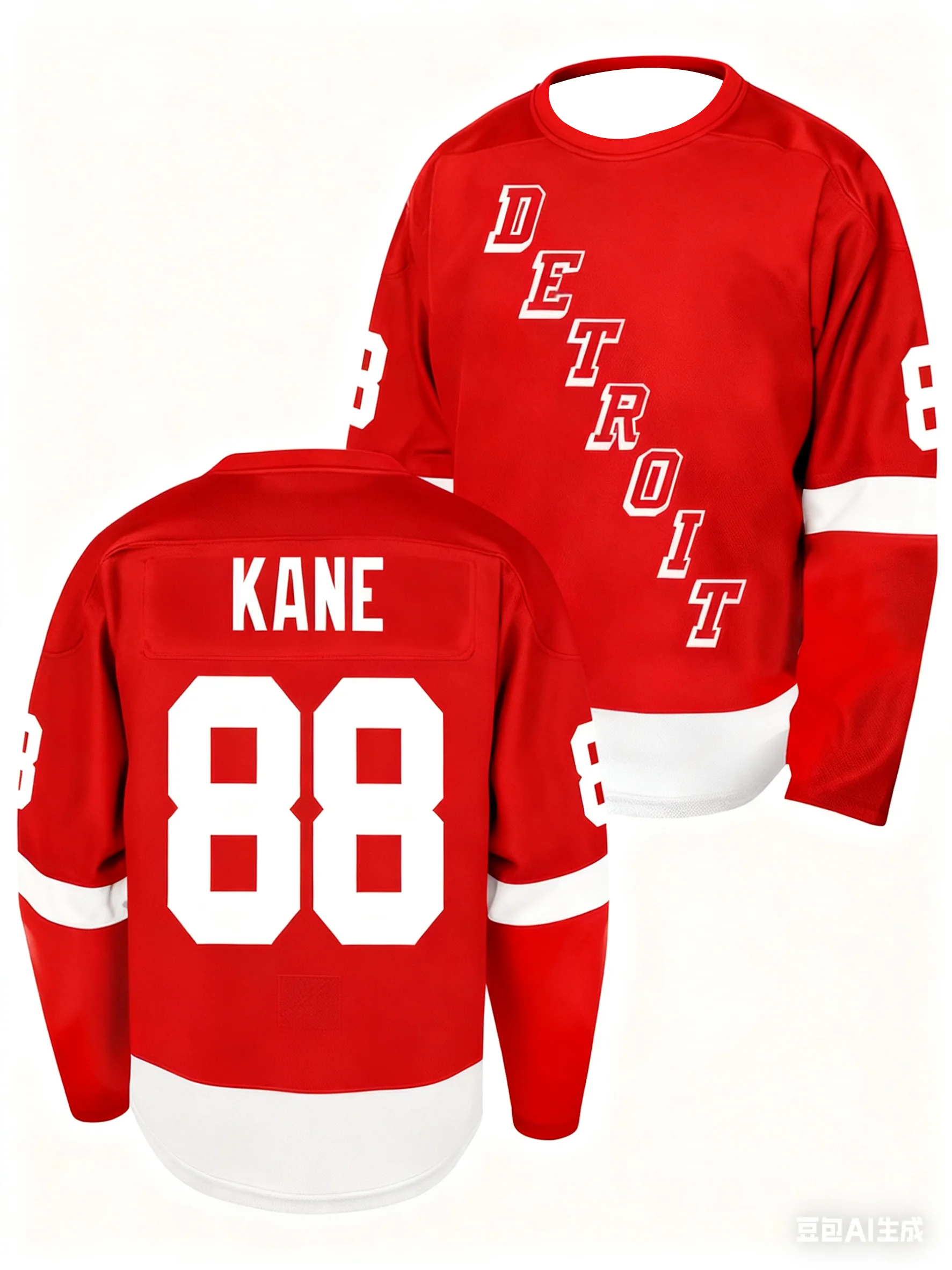 Men's Detroit 88 Red Ice Hockey Jersey - Retro Classic Round Neck Perfect Gift for Ice Hockey Enthusiasts Party Outfit