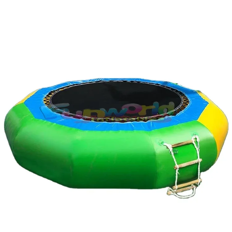 Outdoor funny popular jumping sport  inflatable trampoline water game sea trampoline for Sale