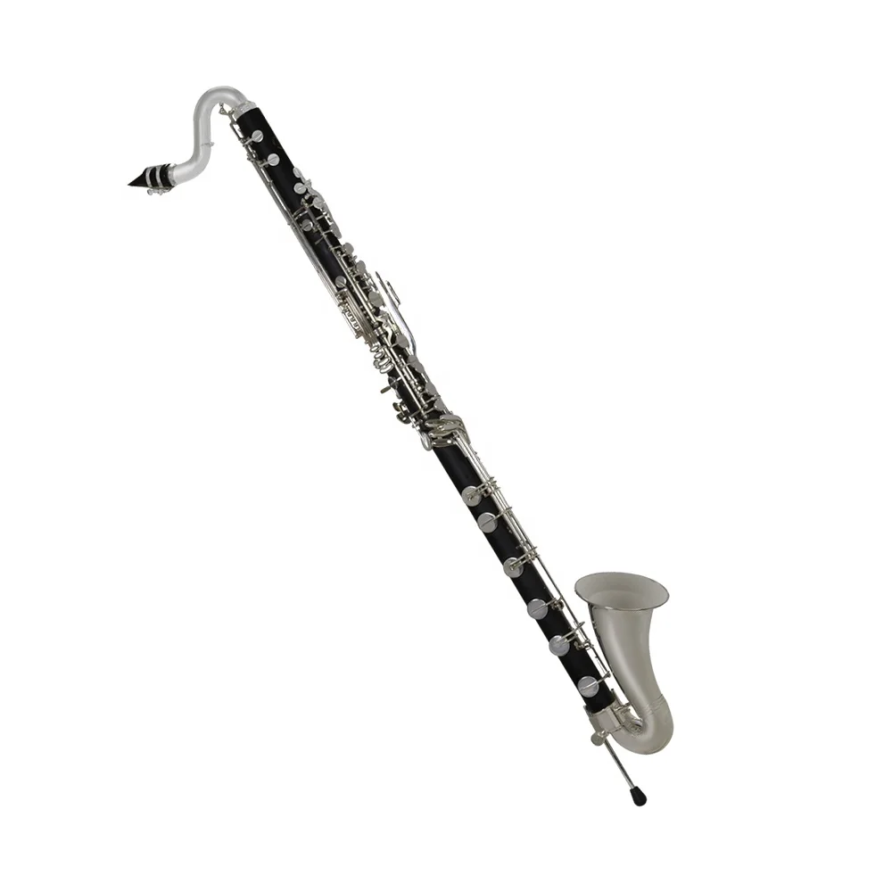 OEM Professional Bass Clarinet With Low C 21 Silver Keys BB Tone Customized