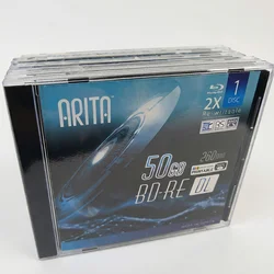 Blu-Ray Disc BD-RE DL 50GB 2X BDRE Blank Bluray Disks Dual Layer Rewritable 5pack