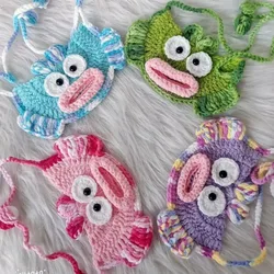 Pet Neck Decoration Hand Woven Pet Collar Drool Towel Big Mouth Fish Bib Knitted Dog Accessories Halloween Pet