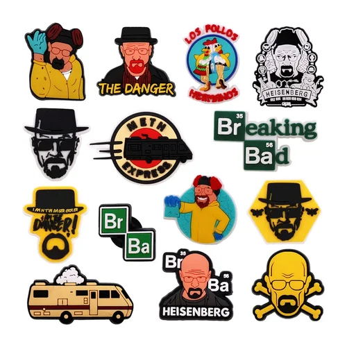 1 Uds. Serie de televisión clásica Breaking Bad PVC dijes para zapatos sandalias decoraciones accesorios para zuecos hebilla regalos de fiesta Unisex