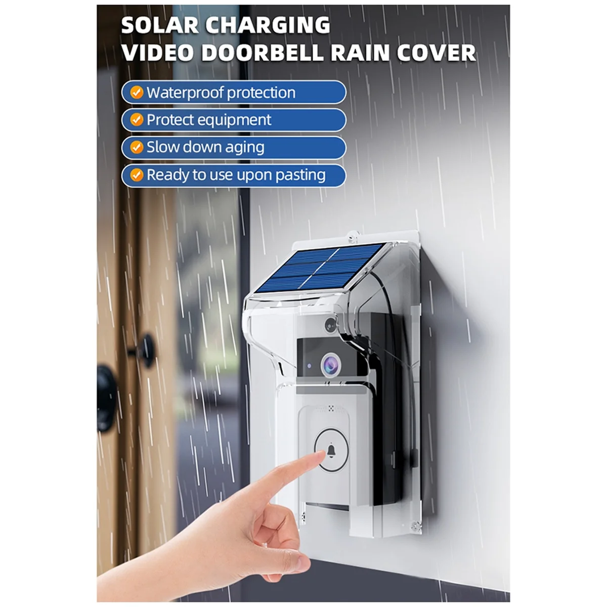 ABGIWIFIvisual Doorbell Camera Wireless Solar Charging Waterproof Night Vision Smart Home HD Doorbell Two-Way Intercom Voice