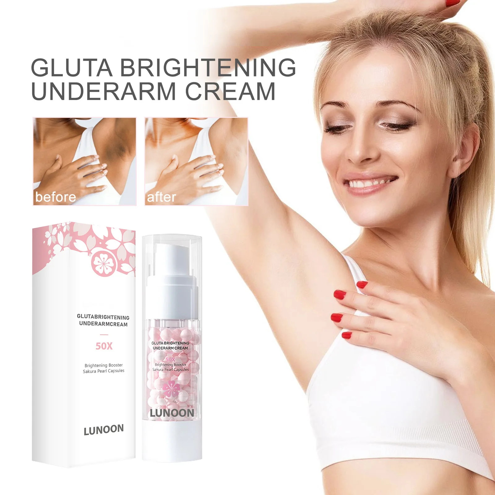 Skin Moisturizing Essence Sakura Brightening Pearl Capsule Underarm Frost Glutamine Brightening Moisturiser Skin care