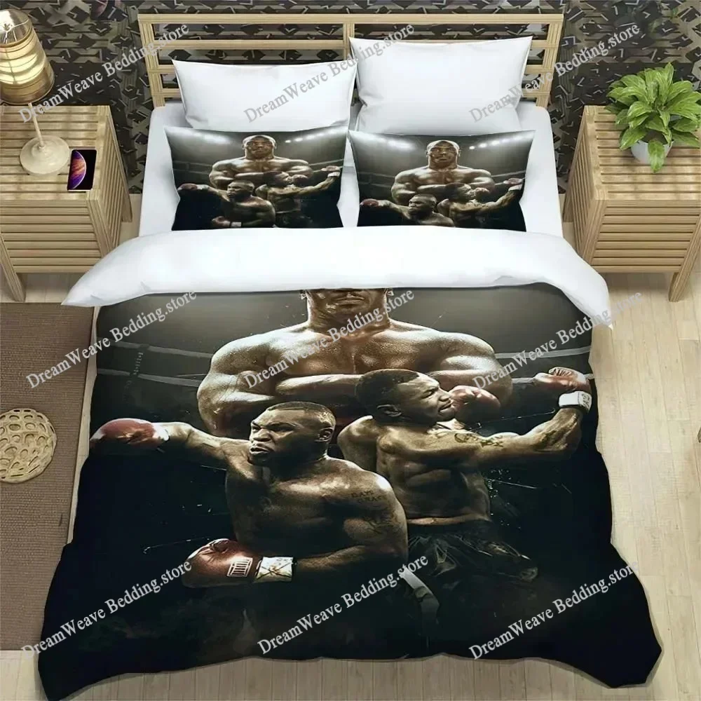

3D Print Boxing Champion Mike Tyson Bedding Set Boys Girls Twin Queen King Size Duvet Cover Pillowcase Bed Adult Home Textile