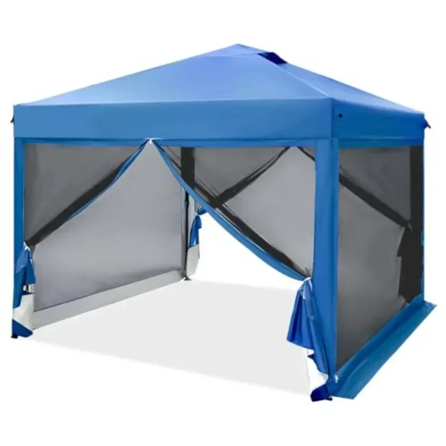 10 x 10 Pop Up  Tent with Netting  Gazebo Ez up Sn House Room with Carry Bag Height Adjustable for Outdoor Garden Patio