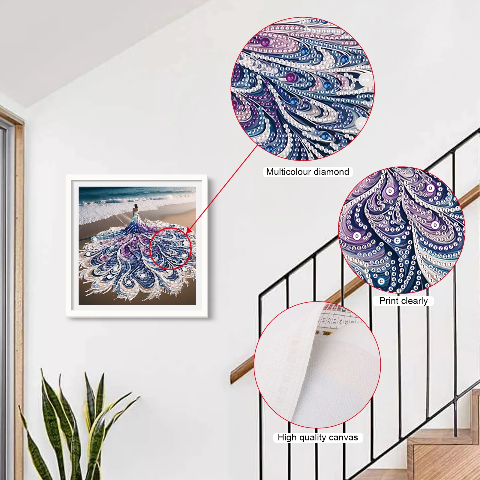 Special Shape Diamond Art Kits for Beginners and Adults,DIY Beach woman Diamond Art Painting Kits for Home Wall Decoration Gift view 6