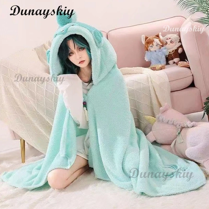 Genshin Impact Hoodie Blankets Tighnari Scaramouche Xiao Kaveh Kaeya Venti Hutao Lyney Fleece Cloak Cape Pajamas Cosplay Costume