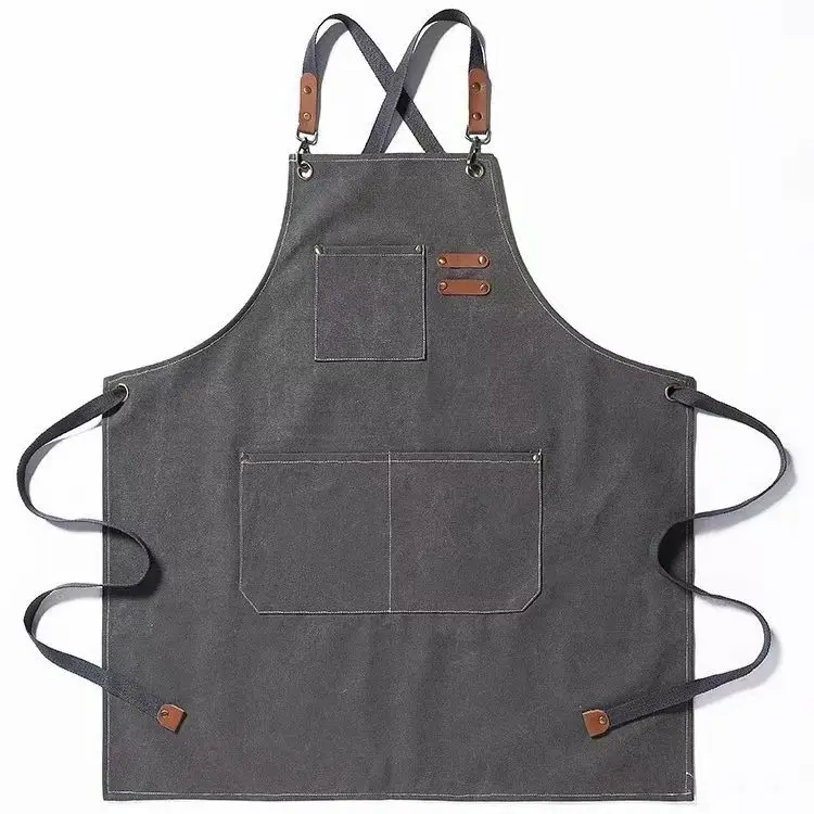 الثقيلة قماش المئزر الرجال المهنية باريستا بائع الزهور لحام الشيف مقاومة للماء الدنيم نمط عمال مريلة مقهى المطبخ