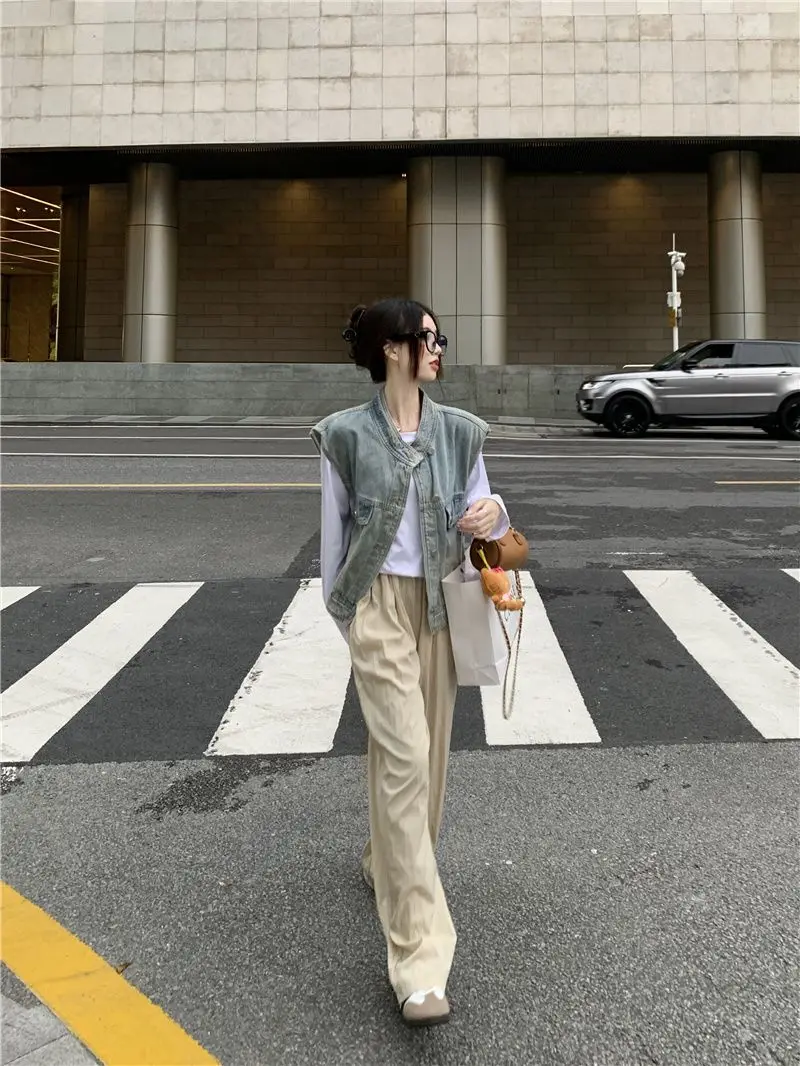 

Vests Waistcoats Thin Womens Vest Dames Fall Tweed Belted Straight Waistcoat Workplace Temperament Company Tailored Elegant Sexy