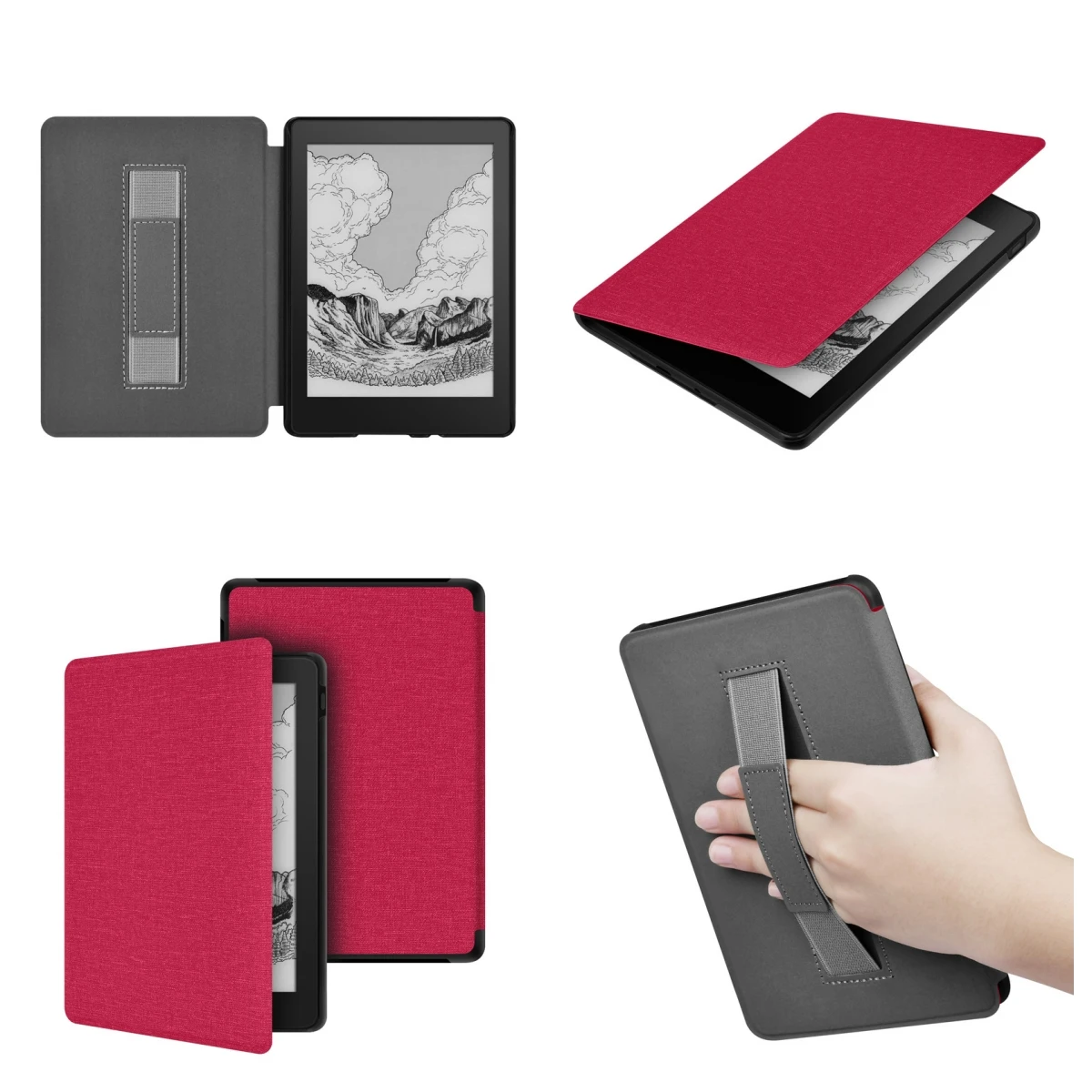 For Kindle 2026  6-inch Handheld Fabric Texture Protective Case,Automatic Sleep and Wake-up,Shock-resistant PU Case