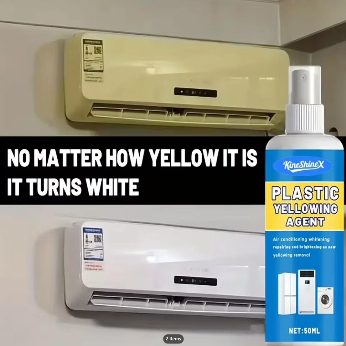 Plastic Cleaner Spray, for Air Conditioner Panels, Appliances and Electronic Equipment – Restores Gloss, Prevents Fading, Safe f