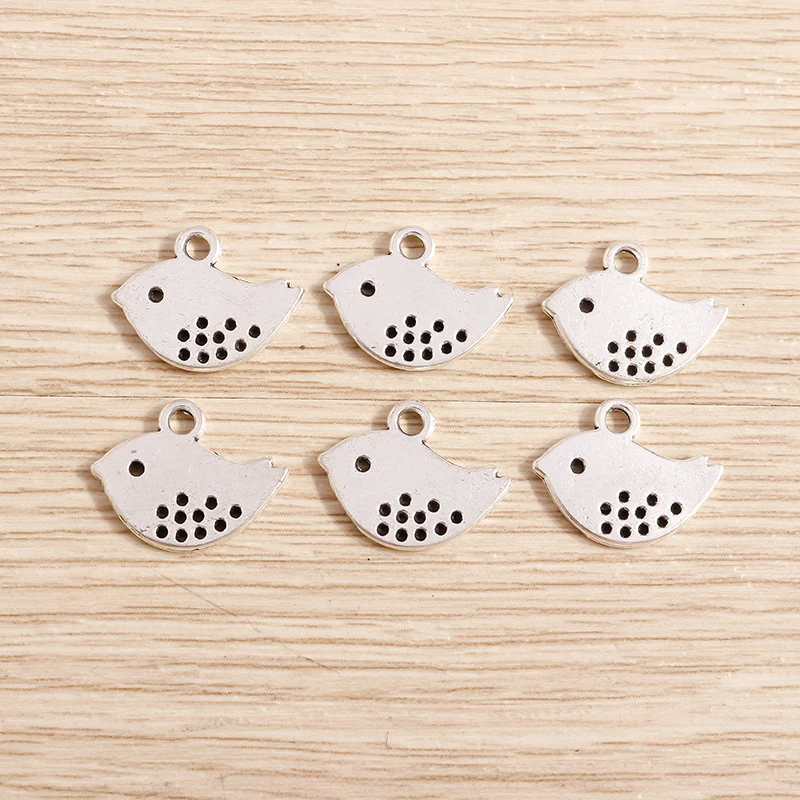 

50pcs 16x13mm Cute Alloy Animal Birds Charms Pendants for Jewelry Making Necklaces Earrings Bracelets DIY Crafts Accessories