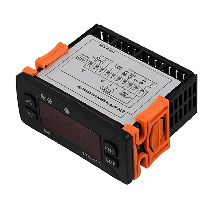 Imagem -02 - Mini Controlador de Temperatura Refrigerador Termostato Regulador Termorregulador Termopar Ntc Sensor Duplo 6x Etc-974