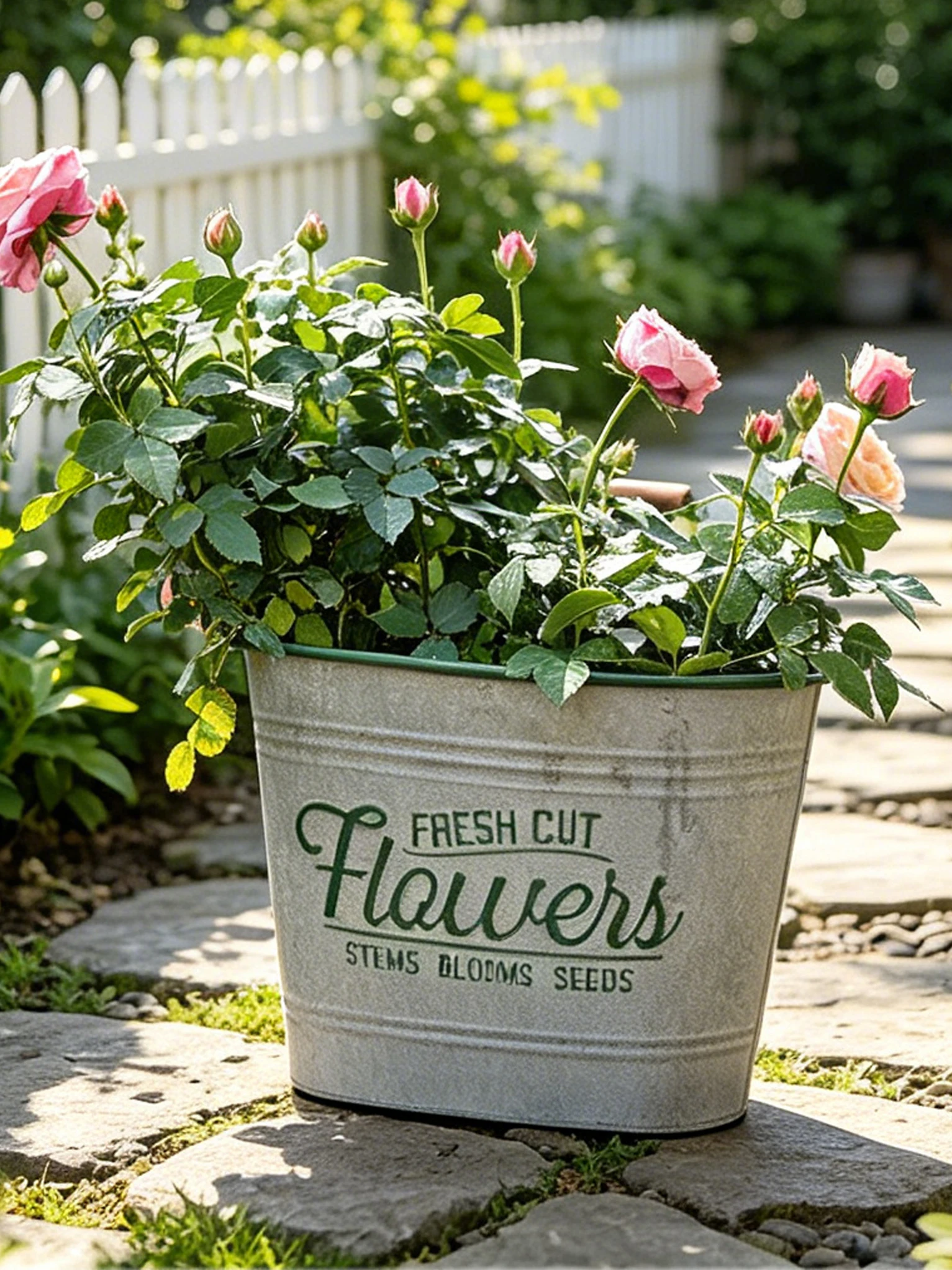 Creative Garden Planting Bucket Green And Grey Iron Plant Pot Bulb Planting Container Garden Decorative Plant Bowl