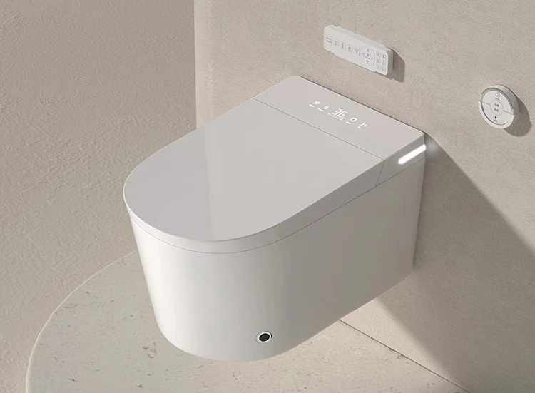 

Siphon wall mounted intelligent toilet fully automatic foam shield wall row without water pressure limit